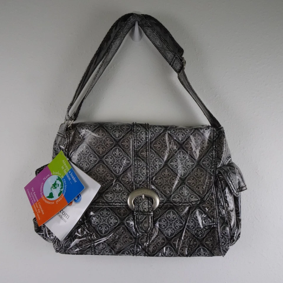 Diaper Bag Baby Bag Kalencom Buckle Black + Bottle Bag Zip Pouch Changing Pad - Image 2 of 4