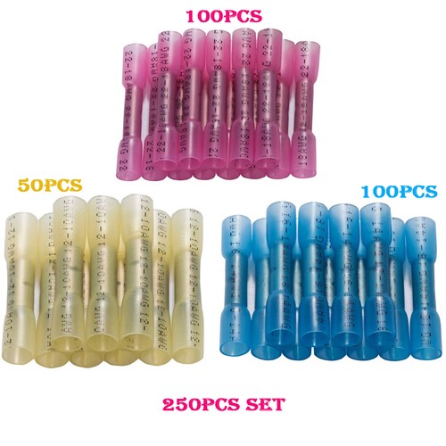 200/100x Heat Shrink Butt Splice Wire Connectors Crimp Seal Electrical Terminals - Picture 11 of 15