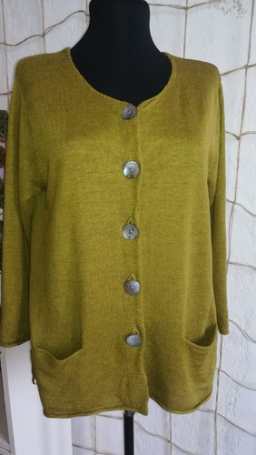 Gudrun Sjoden 100% linen cardigan Brass Size M