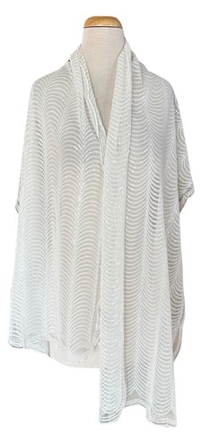 JOAN RIVERS white sequin scarf wrap 73”x 23” - Picture 3 of 5
