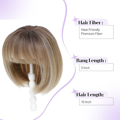 Topper Hair toppers for Women Toppers Hair Pieces for Women Short Bob Hair - Picture 4 of 12