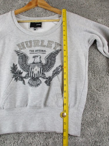 Hurley Pullover Sweatshirt XS Long Sleeve Round Neck Thumb Holes - Picture 7 of 12
