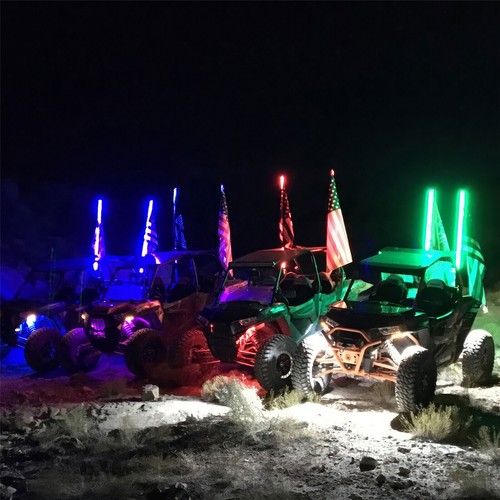MICTUNING 2pcs 4ft RGB Spiral LED Whip Lights Antenna + Wireless APP for ATV UTV - Picture 20 of 23