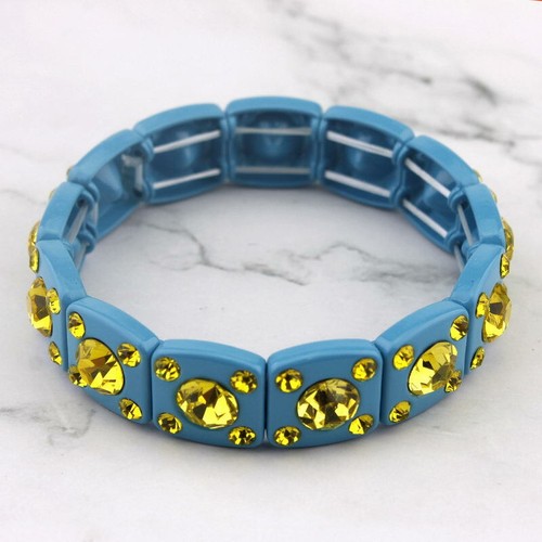 Crystal Pave 1.5cm Painting Square Stretch Bracelets Bangles Chrstmas Jewelry - Bild 13 von 23