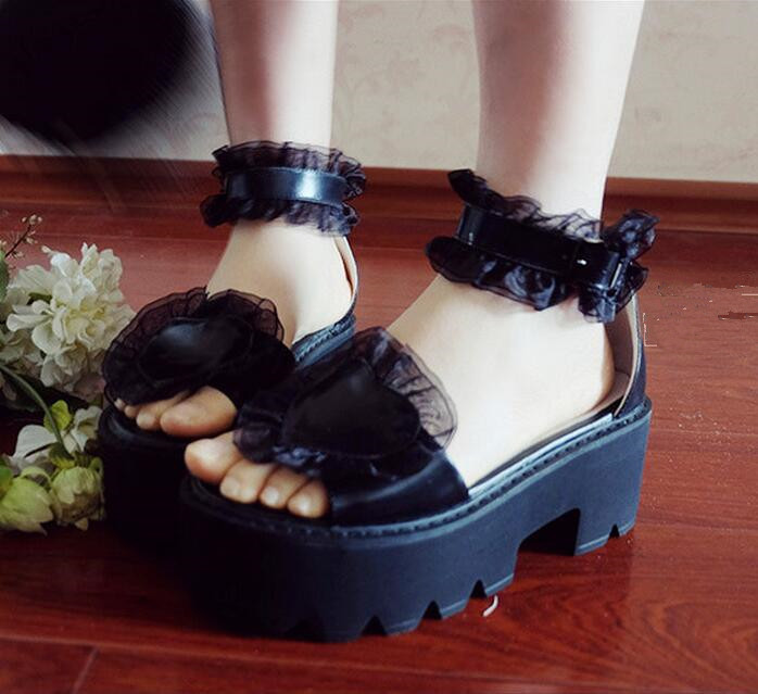 Womens Ankle Strap Lace Platform Med Med Med Wedge Heels Creepers Lolita Sandals shoes 518210 Womens Ankle Strap Lace Platform Med Med Med Wedge Heels Creepers Lolita Sandals shoes 518210