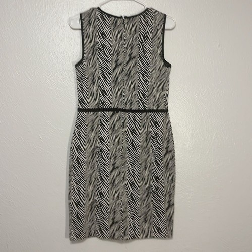 ANN TAYLOR Mujer Blanco y Negro Vestido de Cóctel Sin Mangas Talla 6 - Imagen 10 de 10