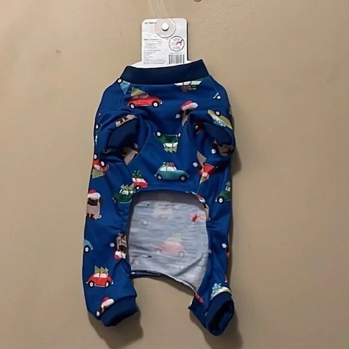 Pet Blue Dog Pajama White Size Extra Small Clothes - Picture 2 of 6