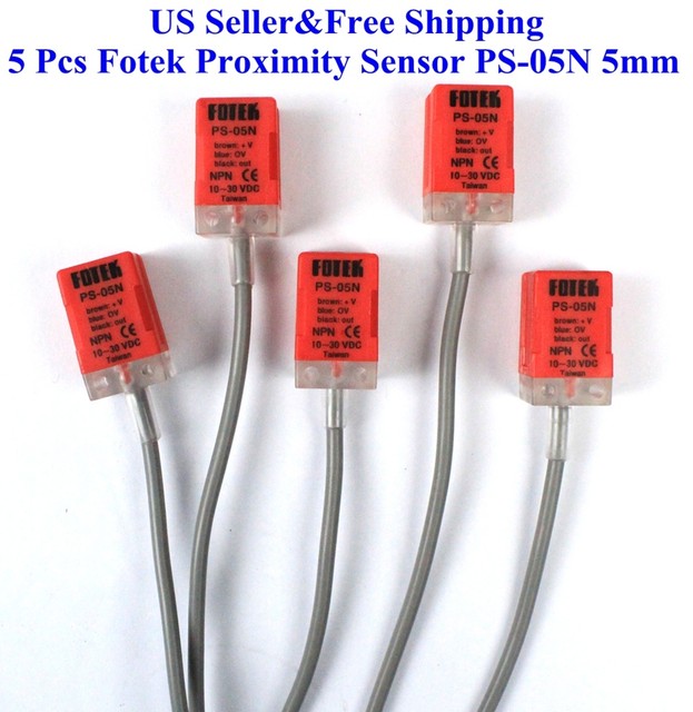 5 Pcs Fotek Proximity Sensor PS05N 5mm NPN out DC1030V Normal Open US