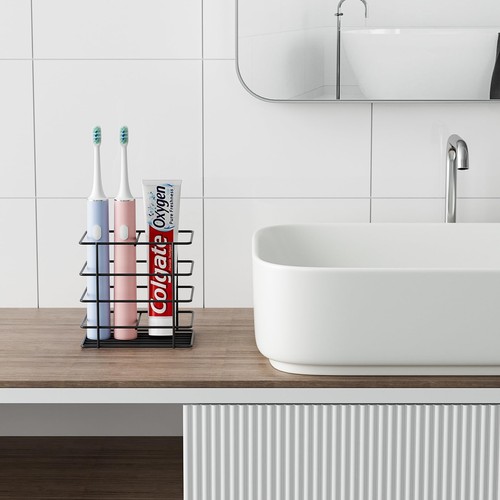 Adhesive Toothbrush Holder Wall Mounted Suction Cup Toothpaste Organizer For Sho - Picture 7 of 7