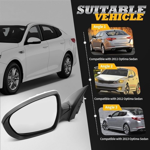 Ensemble rétroviseur gauche côté conducteur compatible avec rétroviseur Optima 2011-2013 - Photo 9/9