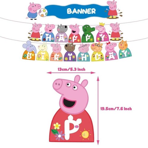 PEPPA PIG PINK Girls Birthday Party Decorations Tableware Supplies Children Kids - Picture 20 of 42