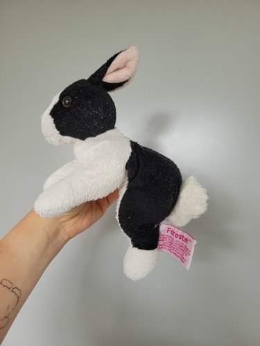 Russ Forester Bunny Coniglio Bianco e Nero Morbido Giocattolo Beanie - Foto 2 di 5