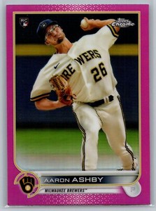 2022 Topps Chrome Pink Refractor Baseball #80 Aaron Ashby RC Milwaukee Brewers