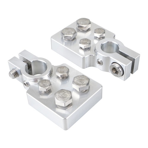 For SAE 4 Spot Flat Battery Terminal Car Audio Top Post 4/0 AWG Lugs + Bolts - Picture 10 of 13