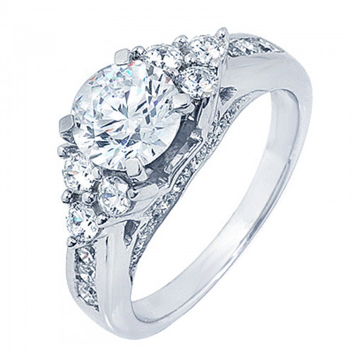 3.50 Carat GIA Certified Round Shape 18k White Gold Engagement Diamond Ring - Picture 3 of 8
