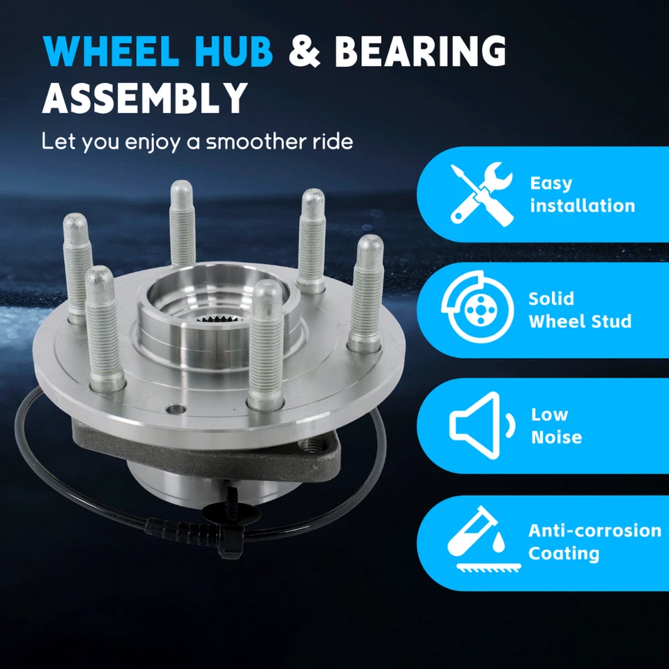 Conjunto de buje de cojinete de rueda delantera para Chevy Avalanche y Silverado 1500 2007-2013 Foto 3 de 4