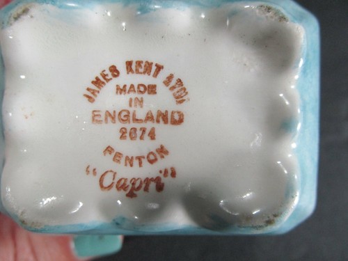 Tazón de azúcar y crema James Kent Capri azul chintz - Imagen 8 de 10