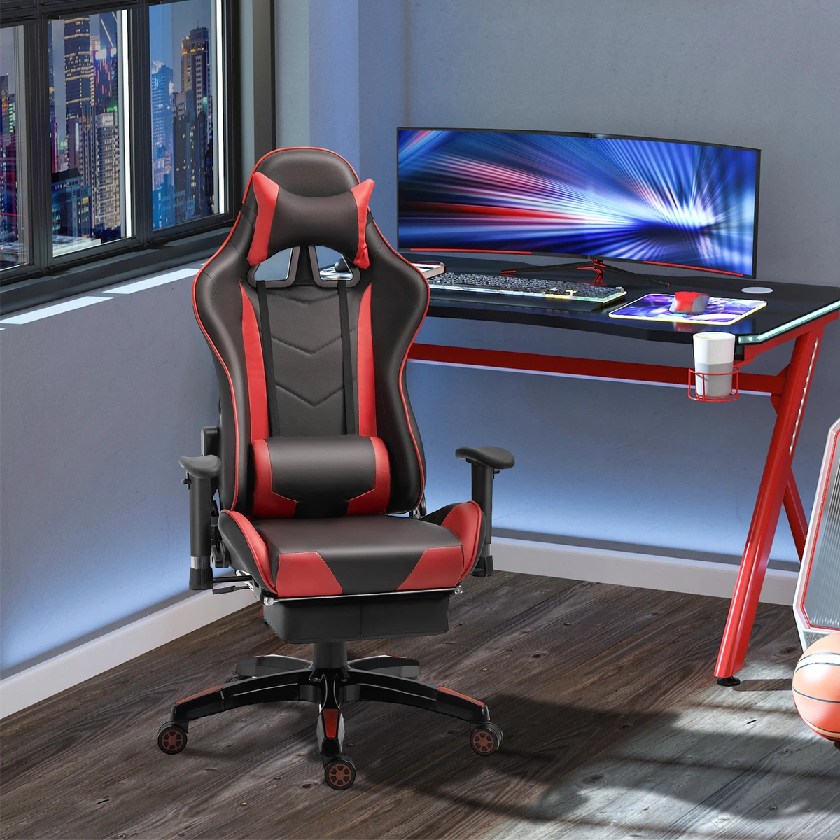 Buy Wholesale China White Color Gaming Office Chair With Foot Rest