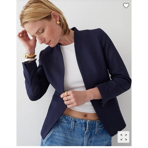 J.Crew $198  Women's Going-Out Blazer in Stretch Twill Size 2 Navy Blue H2743