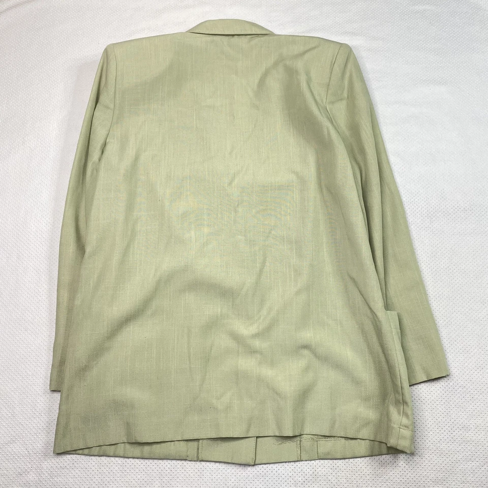 Blazer feminino Sag Harbor tamanho 12 verde bolsos com botões ombreiras VINTAGE - Imagem 2 de 4