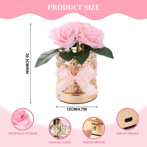 Birthday Gifts for Women Roses Flowers Decor Table Lamp Gifts for Mom Grandma... - Picture 2 of 7