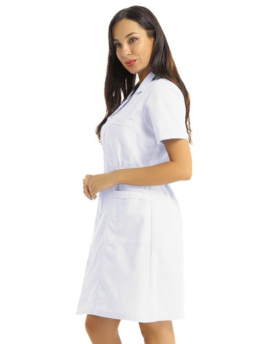 UK Women's Mandarin Collar Jacket Nurse Scrub Lab Coat Uniform Hospital Dress Up - Bild 29 von 63