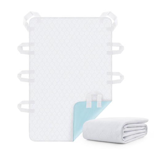 Washable Bed Pad for Incontinence Waterproof Bed Pads with 8 HandlesReusable ...
