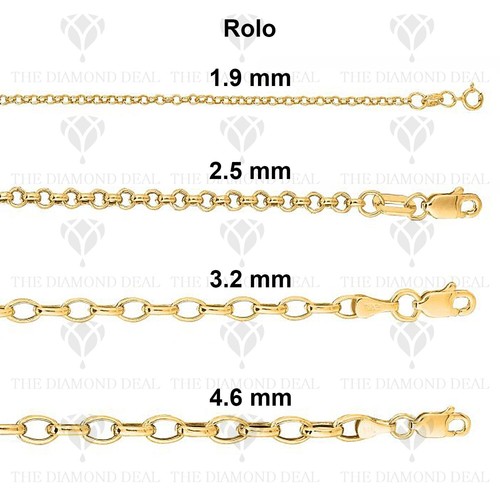 14K Gelbgold hohle Rollenkette Halskette, 7 Zoll bis 30 Zoll, hohle ovale Rolle - Bild 13 von 13