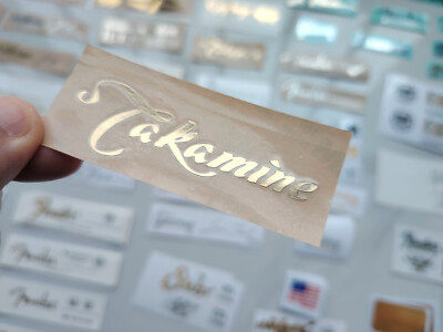 2Pcs Self-Adhesive Metal Stickers For Takamine Guitar Neck Head Headstock Golden