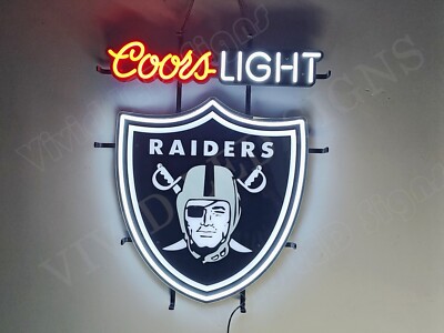 Las Vegas Raiders Helmet Beer 24''x20'' Vivid LED Neon Sign Light With Dimmer