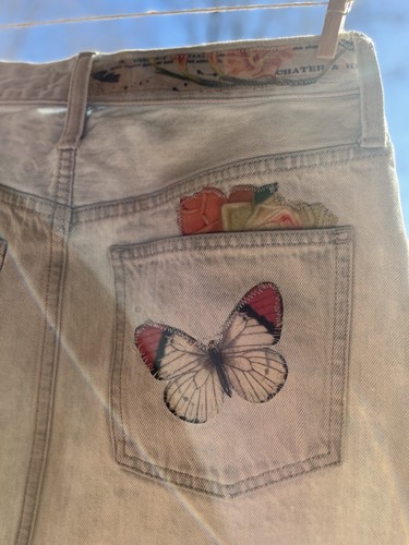 Wearable Art Denim Jean Mini Skirt / size4 / Lauren Conrad - Picture 8 of 9