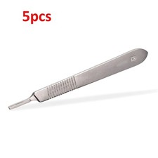 5 Pieces Dental Surgical Scalpel Handle Plain Size#3 Instruments Stainless Steel