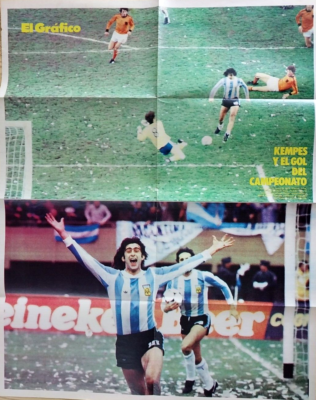 Photo Ancienne 1978 - Mario Kempes Célèbre Son But Avec L'Argentine - Vintage