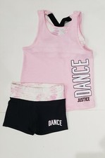 Girls JUSTICE Shirt Shorts DANCE LOGO 8, 10, or 12 NWT