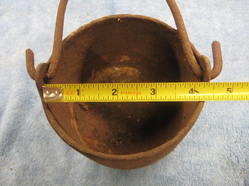 Antique Melting Pot Cast Iron Smelting Crucible Lead Glue 4.5” Diameter 4” High - Picture 2 of 5