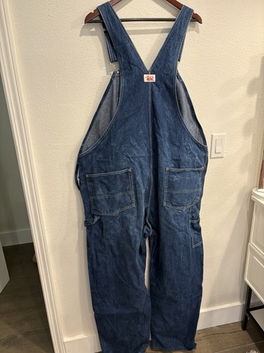 Round House Overalls Mens 58x30 Blue Denim Bib Carpenter Workwear Made USA - Picture 5 of 18