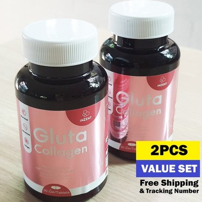 2x Gluta Collagen Dipeptide 60 Tablets Skin Whitening L-Glutathione Pomegranate