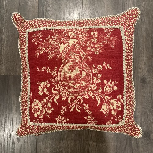 Sherry Kline PCHF Home Decor 18” Pillow French Country Chic Shabby Toile Center - Picture 1 of 5