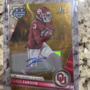2023 Bowman Chrome U Jalil Farooq 1st Auto/50 Gold Lava Sooners #129