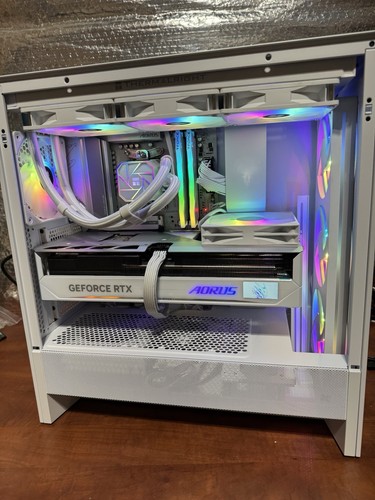 All White Gold Gaming PC - AMD Ryzen 9800X3D, RTX 5080, 64GB RAM, 2TB SSD, 1000W - Picture 2 of 2