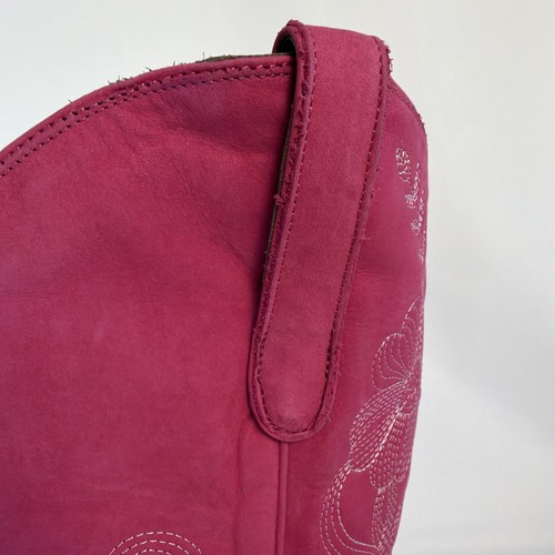 LANE PINK SUEDE Cowboy Boots Womens 9.5 Western Cowgirl Embroidery Mid Calf - Picture 10 of 24
