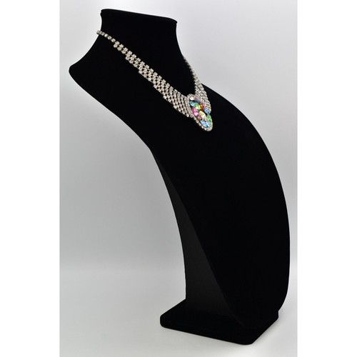 Vintage Crystal Collar Necklace Multi-Color Prong Rhinestone Chunky 1960s BinBM - Picture 5 of 16