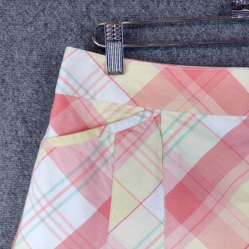 Lady Hagen Golf Skort arancione a quadri tasche pieghettate taglia 2 - Foto 2 di 9