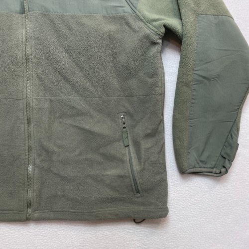 VINTAGE Rothco Jacket Mens L Green Army Military Fleece Full Zip - Picture 3 of 13