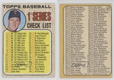1968 Topps Checklist 1st Series Jim Kaat Checklist #67 HOF