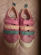 Image of Clarks Girls Pink Shoes Size UK 13.5F
