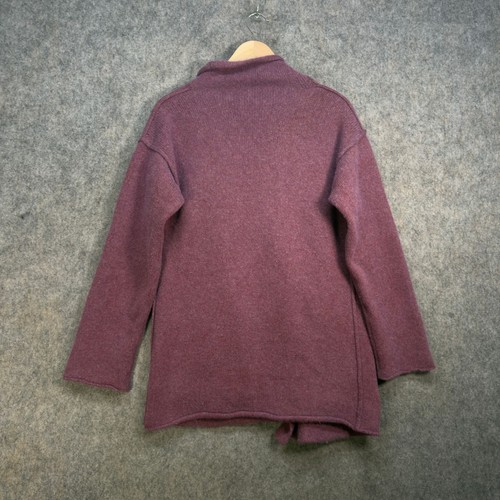 Toast Cardigan Womens Size UK8-10 Purple Extrafine Merino Wool Knit Pockets Open - Picture 5 of 8
