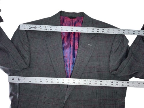 Vitale Barberis Canonico Anzug 42R grau rosa kariert Super 150s Wolle 34x30 2B2V YGI - Bild 15 von 21