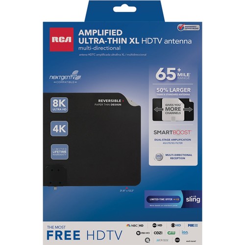RCA Amplified Ultra-Thin Multi-Directional XL Indoor HDTV Antenna ANT2160EV RCA - Picture 4 of 4