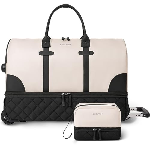 Rolling Duffle Bag with Wheels, 21 Inch Flight Approved for Travel with - Picture 2 of 7